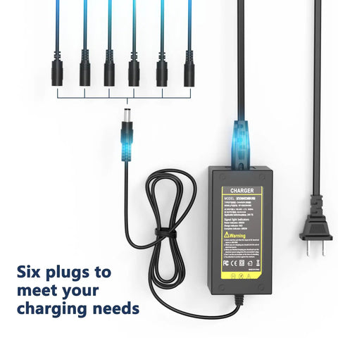 Universal 42V 36V Charger For 36V Li Ion Battery Packs With Seven Plug Cord Replacement Plug And Play Power Adapter