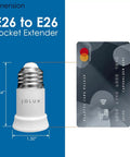 Bulb Socket Extender Four Pack E26 To E26 Lamp Socket Extension size comparison with card