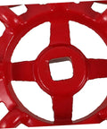 Red cast iron handwheel for water valve, part of Two Pack Cast Iron Handwheel For Water Valve Handles And RV Waste Valve Kits Spigot Replacement Outdoor Faucet Wheel Handles Tough As Nails Built To Last Easy Grip Replacement Set