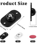 16 Pcs Self Adhesive Mini Caster Wheels 360 Degree Swivel Ball Bearing Sliders, product size and colors, black and white.