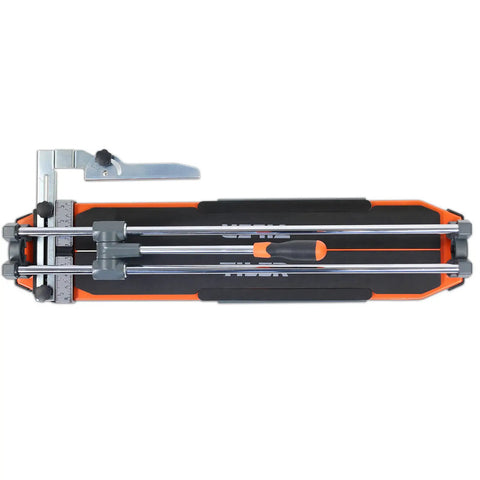 Top view of 25 Inch Manual Tile Cutter For Ceramic And Porcelain Tiles With Tungsten Carbide Cutting Wheel Removable Scale Free Bag