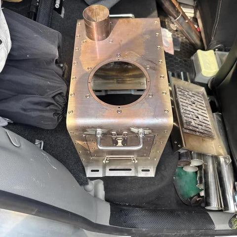304 Stainless Steel Folding Handle on a metal chest with 90-degree fold, showing ergonomic slim design for safe handling in vehicle.