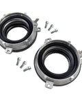Hella Tough 4wd Auto Locking Hub Actuator Pair with metal bodies and rubber seals, includes bolts for easy installation.