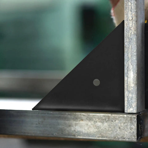 Heavy Duty Triangle Corner Brackets 10 Pack for Furniture and Cabinets with Pre Drilled Holes Right Angle Shelf Supports in Dark Steel Cold Rolled Finish