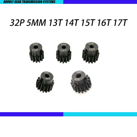 32P 5mm Pinion Gear Set With 13T 14T 15T 16T 17T And Hex Key For Arrma 3S 4S RC Cars Adjustable Gear Ratios Durable Metal Upgrade For Off Road Bashers Including Granite Senton Typhon Kraton Mojave Outcast Fury Quake