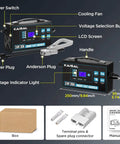 Ultra Fast 24 Volt Forklift Battery Charger 30 Amp Smart Pallet Jack Trickle Charging Unit With Lcd Digital Display and connectors.