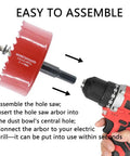 3 Inch Hole Saw With Arbor HSS Bi Metal Hole Cutter for wood plastic drywall fiberboard and metal sheet shown with electric drill