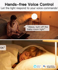 Woman using Smart Light Switch Single Pole Works With Alexa Google Home And SmartThings 2.4GHz WiFi Neutral Wire Required No Hub Needed