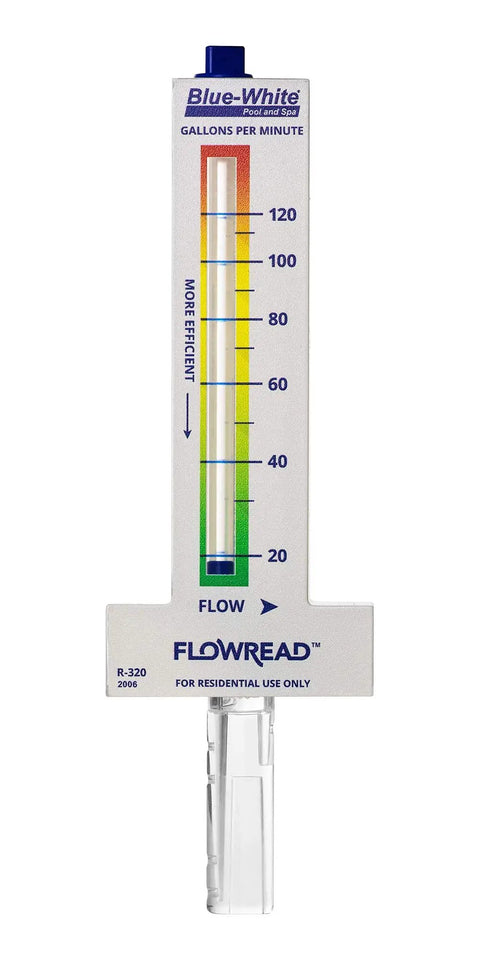 FlowRead R-320 Acrylic Flow Meter For 2 Inch ID Pipe, 20 To 120 GPM Range, UV Screen Scale, Outdoor Safe, Energy Saving
