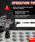 Diagram of Diamond Core Drill Bit Set For Tile And Stone Includes 19mm 28mm 35mm 45mm 51mm Diamond Bits with operation tips.