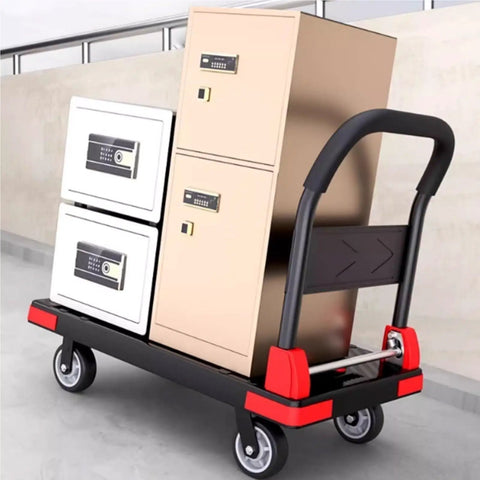 Heavy Duty Foldable Push Cart Platform Dolly With Swivel Wheels Folding Trolley For Office Warehouse And Workshop Use Load Capacity 1100lbs Easy Fold Flat Portable Cart For Moving Heavy Loads carrying safes and boxes