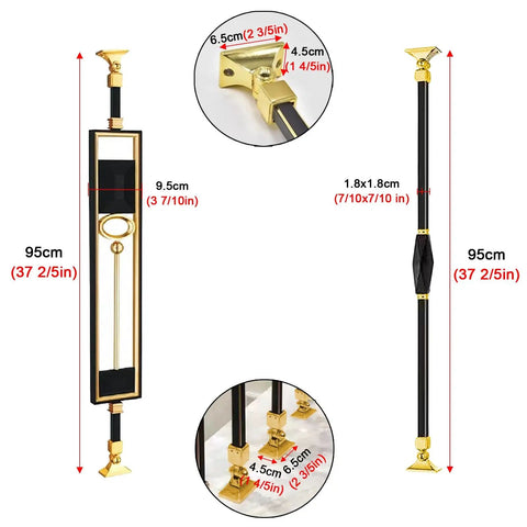 Hella Sturdy Square Deck Balusters And Stair Spindles Kit featuring 37 inch adjustable swivel base, black metal with gold details.