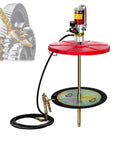 Professional Air Operated Grease Pump Kit Featuring Pneumatic Grease Gun With 50 To 1 High Pressure Ratio For 55 Gallon Drums Includes 16 Foot Hose shown with red top and hose for efficient lubrication.