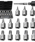 15 Piece Screw Extractor Set For Stripped, Rusted And Broken Bolts And Screws, Easy Out Bolt Extractor Kit with tools in case