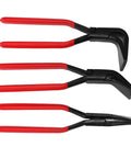 Pro Grade Heavy Duty Metal Bending Pliers Hand Seamer With Adjustable Jaw For 45 And 90 Degree Bends in sheet metal, three jaw sizes.