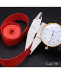 Heavy Duty Bike Rim Liner Tape For Tubes And Rims Tough As Nails Puncture Protection Red Rim Tape measured at 0.5mm