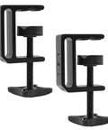 Beefy Aluminum C Clamps With 1/4-20 And 3/8-16 Sockets, Dual Mounting Threads, Fit Desktops Up To 1.8 Inches, 2 Pack Black
