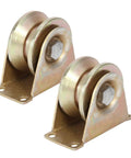 Professional Grade Kickass Heavy Duty V Groove Wheels For Sliding Gates And Patio Doors 2 Pack 60 Millimeter Steel Casters with brackets