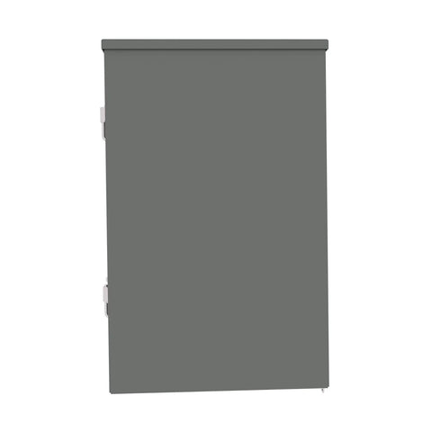 Front view of Heavy Duty 200 Amp 8 Space 16 Circuit Main Breaker Trailer Panel With Plug On Neutral Outdoor Rated Copper Bus.