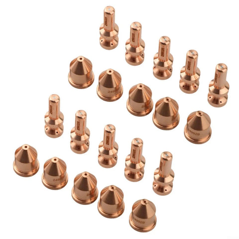 Pro Grade Plasma Cutter Consumables Kit For XT60 And Spectrum 875 Auto Line Torches, 20 Pcs Includes 10 Tips And 10 Electrodes