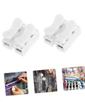 80Pcs Spring Clamp Terminal Connectors for LED lighting and quick connection barrier blocks, shown close-up and in various installations.