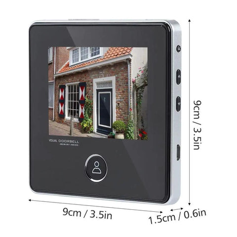 No-Nonsense Digital Door Peephole Viewer and Video Doorbell With 3MP Camera, 90 Degree Wide Angle displaying house image on screen