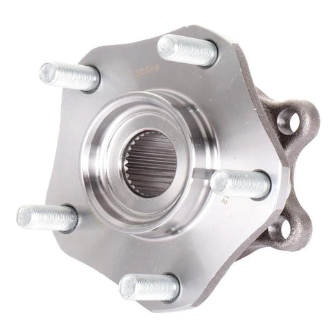 Front view of Hub Bearing Assembly 2 Piece Front Axle Left Right with ABS Tone Ring Sensor for Nissan Qashqai 2017 2018 5 Lug Wheel Hubs
