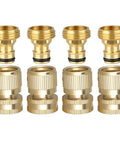Brass Water Hose Quick Connect Set 3/4 Inch Male Female Fittings With Spray Nozzle Gun Connector For Garden Leak Proof Rustproof And Durable Hose Adapters
