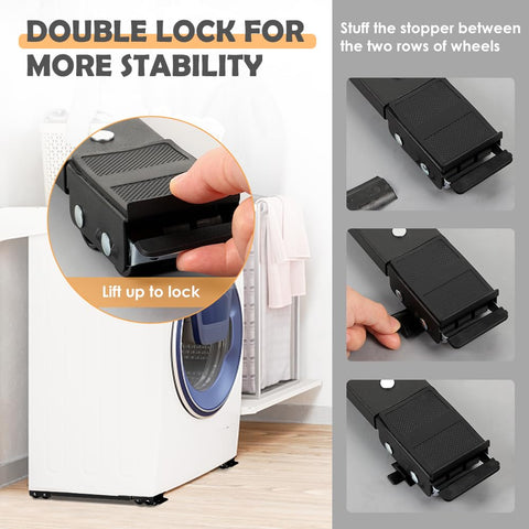 Heavy Duty Appliance Rollers With Adjustable Base And Wheels For Moving Heavy Fridges Washers Dryers And Dishwashers Handles Up To 660 Pounds Sturdy Metal Furniture Dolly For Easy Home Mobility