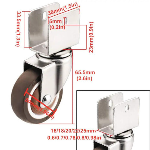 Heavy Duty Rubber Swivel Casters Rock Steady Furniture Wheels With Reinforced U Bracket Double Bearing Zero Hassle Glide Floor Friendly For Beds Plant Stands And Cart Sets Of 4