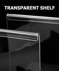 Close-up of two pack acrylic food prep bag holder stand, universal bag rack for kitchen and picnics, transparent shelves