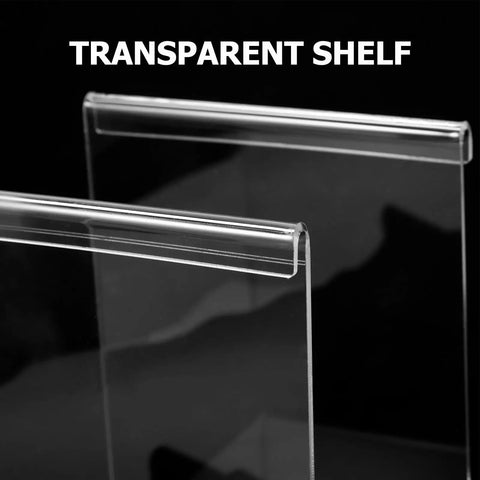 Close-up of two pack acrylic food prep bag holder stand, universal bag rack for kitchen and picnics, transparent shelves