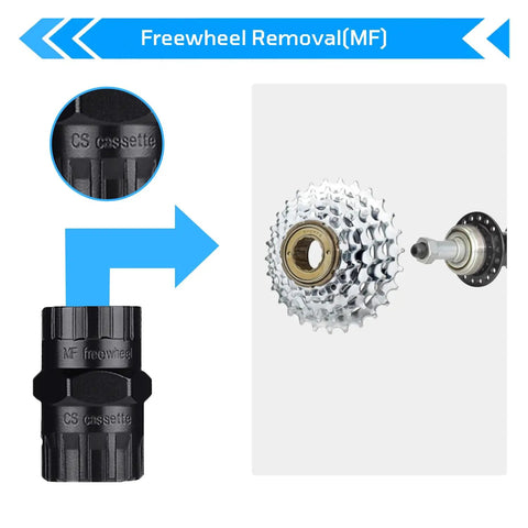 Image showing 2 In 1 Bike Freewheel And Cassette Removal Tool for easy cassette lockring and freewheel removal with gear parts.