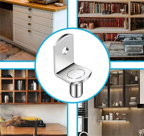 Heavy Duty Shelf Pegs With L Shaped Brackets And Nickel Plated Pins for kitchen and shelf storage solutions