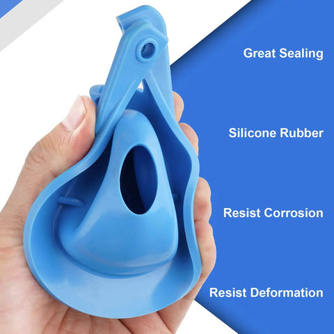 Hand holding blue 3 Inch Toilet Flapper Replacement Kit For Gerber 99 788 No Fuss Easy Install Stops Running Toilets And Leaks