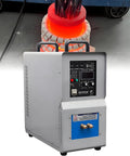 Pro Level 15KW Induction Heating Rig Featuring Integrated Water Cooling Guard, designed for efficient metal melting and forging.