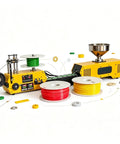 Heavy Duty Desktop 3D Printer Filament Extruder And Recycler Machine with colorful filament spools and metal hopper.