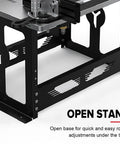 Straight Up Heavy-Duty Bench Top Router Table, Full Size Portable Shop Workhorse With Ridiculously Stable Fence, open stand with adjustable router features.
