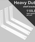 Heavy Duty 10 Inch L Shelf Brackets Set Of 8 Metal White Rustic Industrial Wall Mount Shelving Brackets For DIY Shelves Strong Load Capacity With Hardware Included