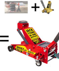 Beefy 3.5 Ton Safety Floor Jack With Auto Locking Stand In One 2 In 1 Hydraulic Jack for cars, SUVs, trucks, garage use