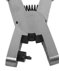 Close-up of handheld single hole puncher plier for office and craft projects, showing durable steel build and punching mechanism