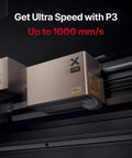 Close-up of 5W IR Laser Module For P3 CO2 Engraver Pro Grade Head showing high speed engraving capability up to 1000mm/s.