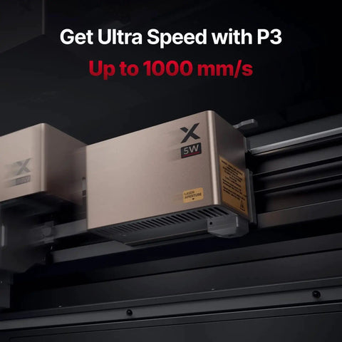 Close-up of 5W IR Laser Module For P3 CO2 Engraver Pro Grade Head showing high speed engraving capability up to 1000mm/s.