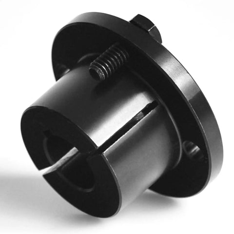 3/4 Bore H Style Steel Sheave Pulley Bushing Split Taper Locks Tight On Keyed Shaft showing black steel bushing detail.