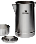 Hold Tight Percolator Coffee Pot 1.1 Qt Stainless Steel Six Cup Stove Top or Open Fire Coffee Maker with components