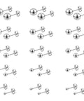 15 Pairs Ball Stud Earrings Set In 2mm 3mm 4mm 5mm 6mm Stainless Steel Silver Polished Studs For Men And Women Go-To Everyday Jewelry Multisize Surgical Steel Ball Earrings, set view