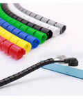 Spiral Cable Wrap Tube 1 Meter Flexible Wire Protector Organizer For 8 10 15 20 25mm Cables Reusable Green Sleeve shown in multicolor