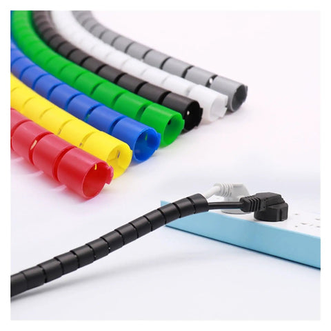 Spiral Cable Wrap Tube 1 Meter Flexible Wire Protector Organizer For 8 10 15 20 25mm Cables Reusable Green Sleeve shown in multicolor
