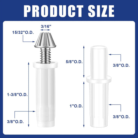 5 Pack Bifold Door Hardware Repair Kit For Quick Top Or Bottom Pivot Pins And Nylon Pivots, 3/8 Inch Replacement Parts