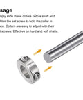 Two Piece Split Clamp On Shaft Collar For Seven Eighths Inch Shaft Outer Diameter One Half Inch Thick 304 Stainless Steel Set Screw Collar Built Tough For Positioning Spacing And Stops In Small Machinery with shaft
